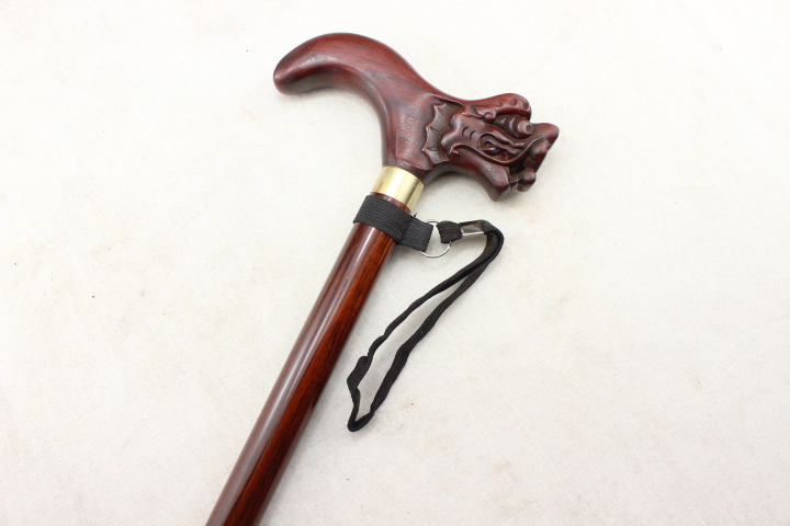 小叶紫檀实木圆头防滑拐棍红木手杖文明棍檀木登山杖老人木头拐杖