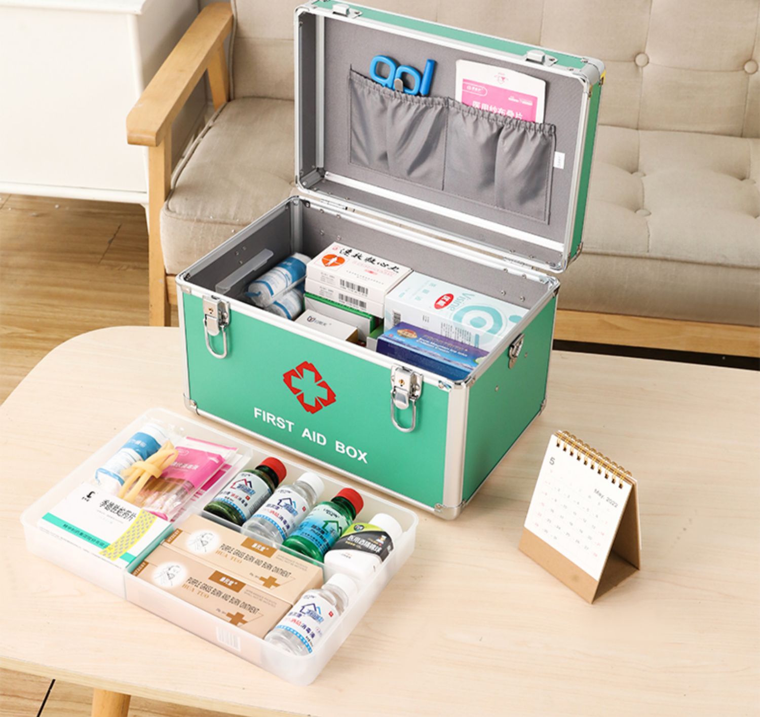 家庭医药箱箱小药箱家庭装大容量药品收纳箱工厂应急箱家用全套急救箱