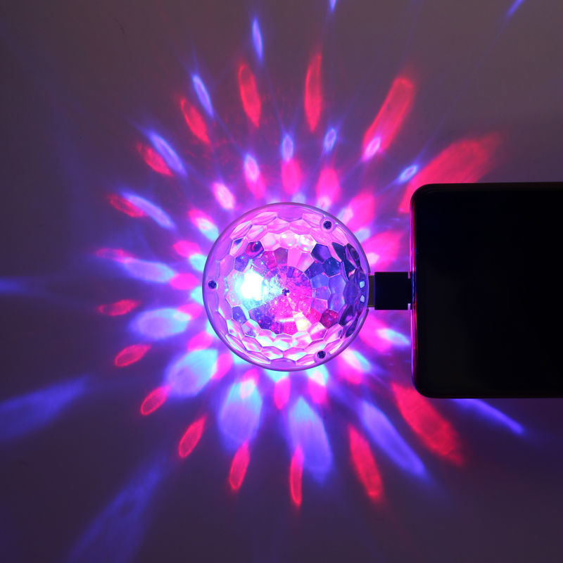 蹦迪小魔球车载音乐节奏爆闪dj房间氛围灯酒吧声控彩灯室内蹦迪灯 usb