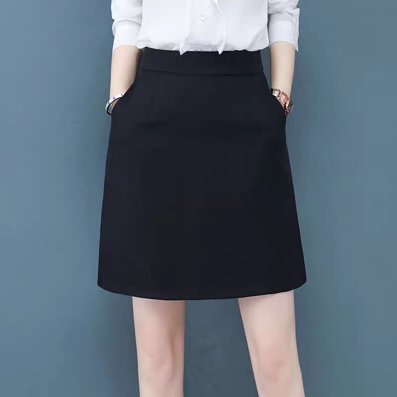 半身裙子女士夏季 显瘦简约半身裙春夏职业字裙高腰黑色工装西装女