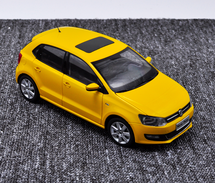 大众汽车模型原厂118上海大众新polo波罗2013款汽车模型黄色