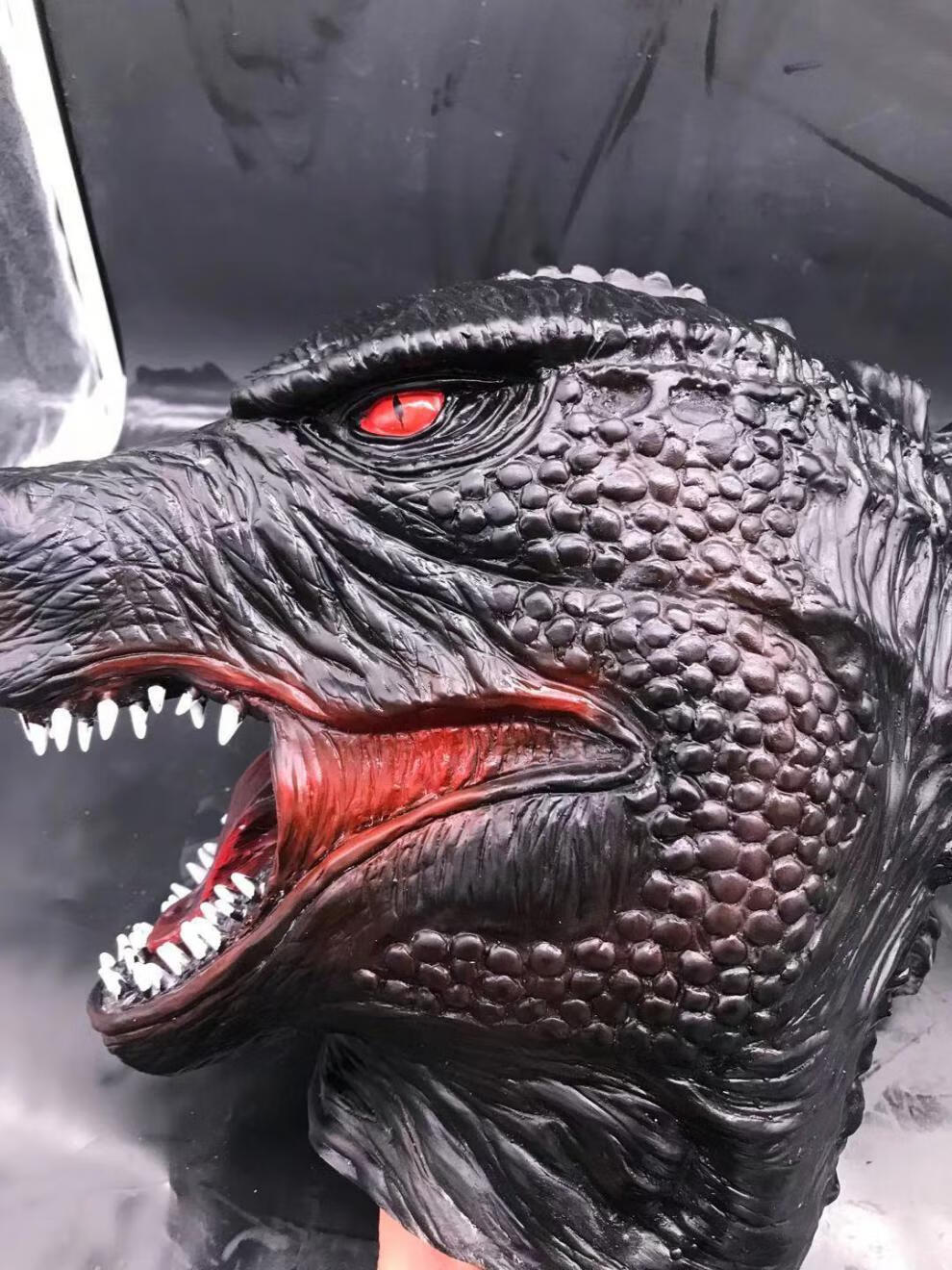 聚会生日派对装扮道具哥斯拉面具大战金刚万圣节恐怖乳胶头套cosplay