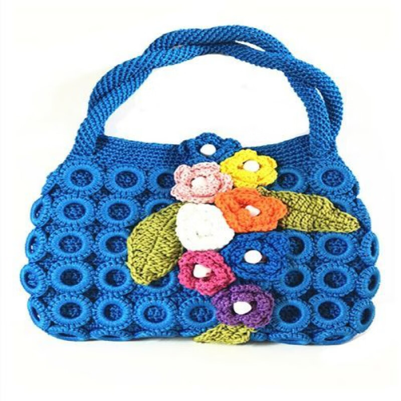 新品空心线编织包手工钩包圈圈毛线包成品包小方包女包手提包空心线