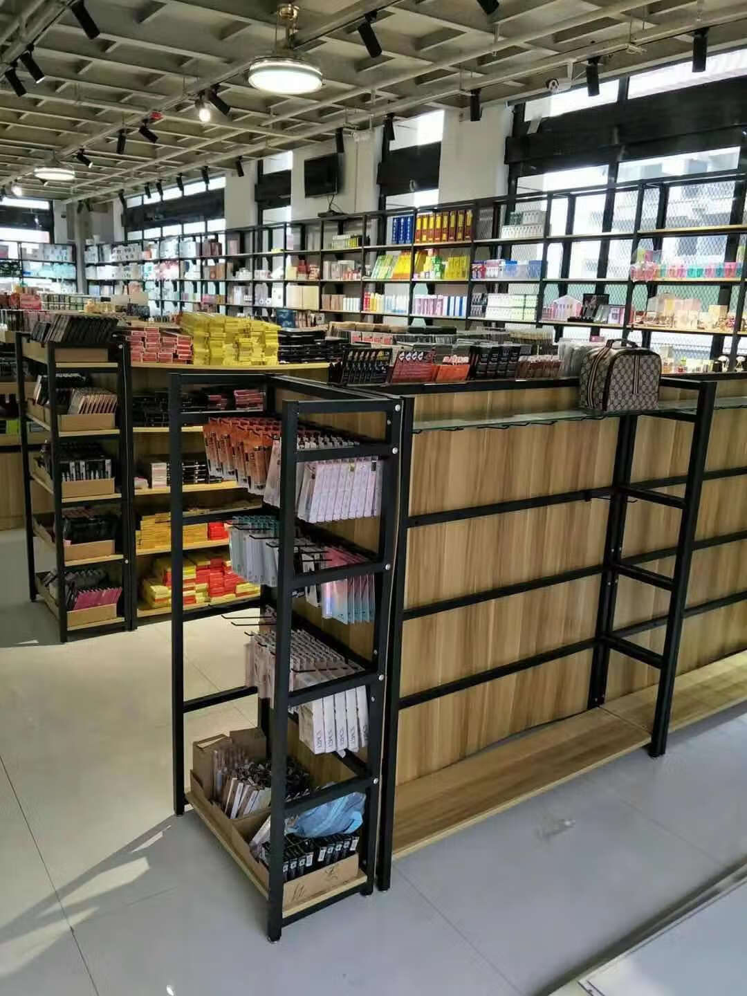 墨绩中岛柜展示台化妆品展示柜超市货架挂钩款母婴货柜手机配件展示架