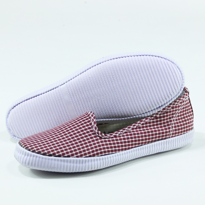 方口鞋女平底鞋帆布鞋轻便居家鞋一脚蹬方口布鞋老奶奶穿的 蓝方格 38