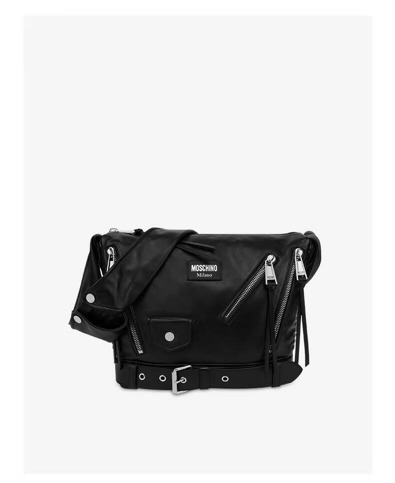 奇诺(moschino)moschino/莫斯奇诺 22秋冬 男士 纳帕皮革单肩机车包