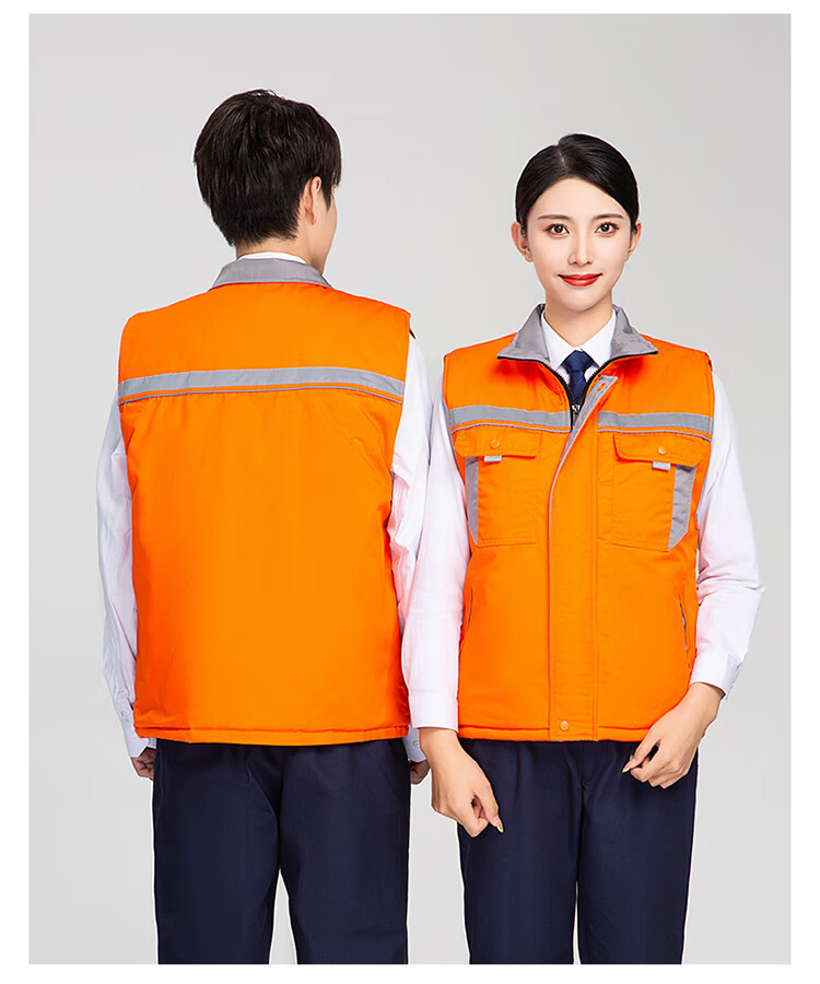 赵小熊冬季劳保棉马甲男女加厚保暖背心汽修工作服工地建筑工装棉马甲