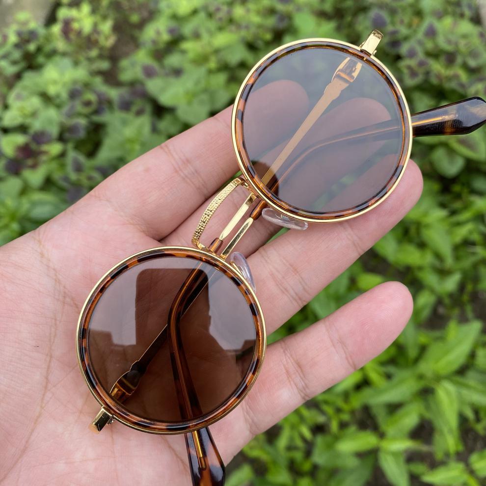 天然水晶眼镜老石头太阳镜片茶色镜托立克养眼护目遮阳镜圆镜手工打磨