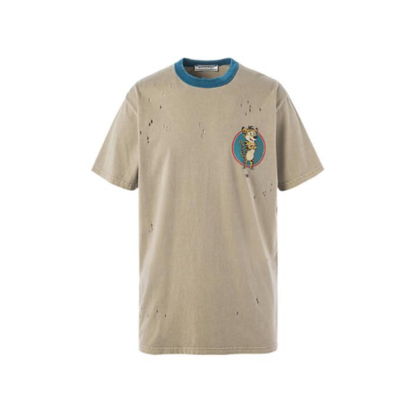 onitsuka tiger鬼冢虎男女同款t恤圆领短袖复古纯棉休闲上衣2183a708