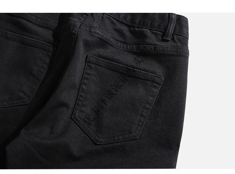 破洞牛仔裤水洗做旧直筒破坏乞丐裤潮climaxvision黑色604复古破洞28