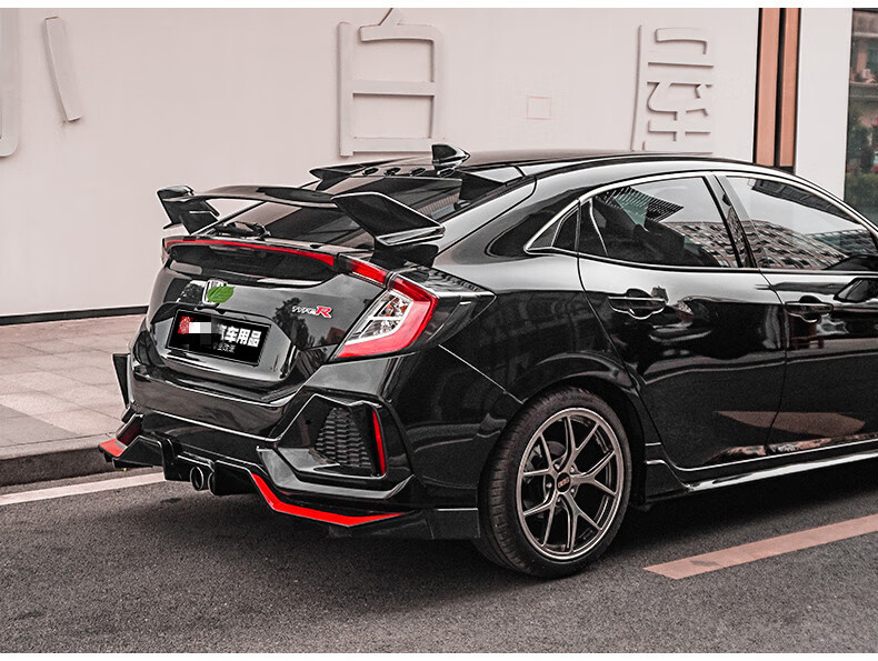 适用本田两厢思域改装前铲前唇后扰流板21款思域尾喉概念版小包围