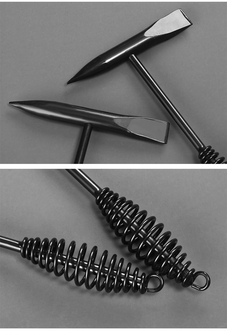 电焊工敲渣锤多功能弹簧焊渣锤扁尖头电焊锤防震手钳工除锈锤  300g高