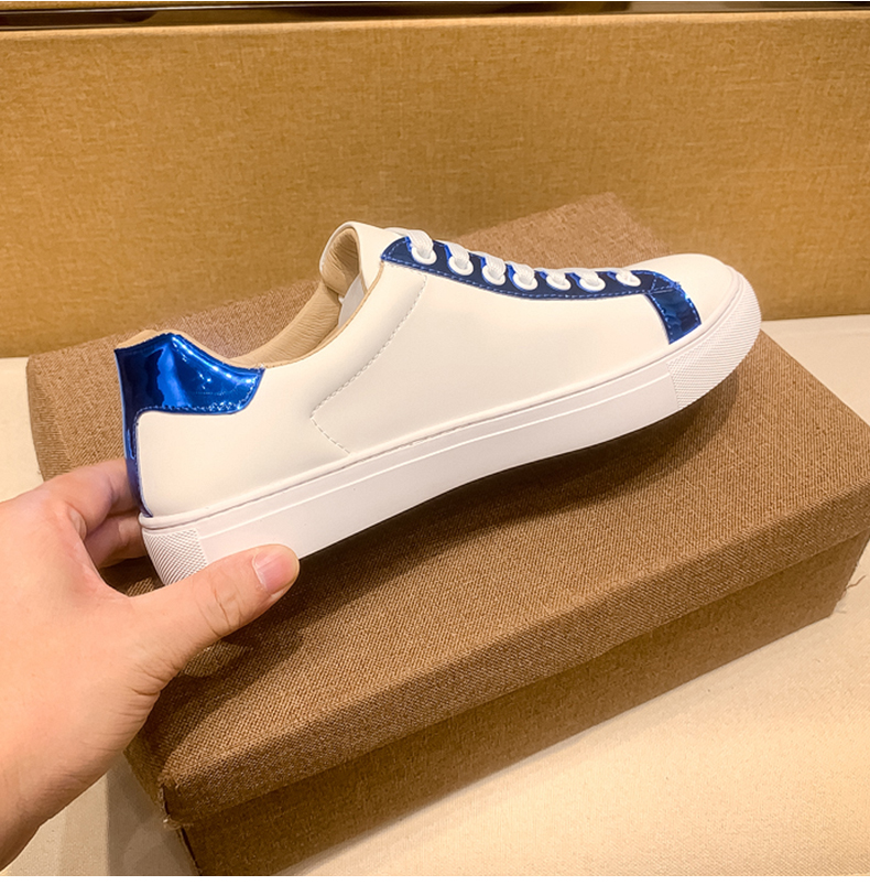 欧洲站男鞋欧货潮小蜜蜂小白鞋男透气刺绣轻奢韩版休闲板鞋子 白色 38