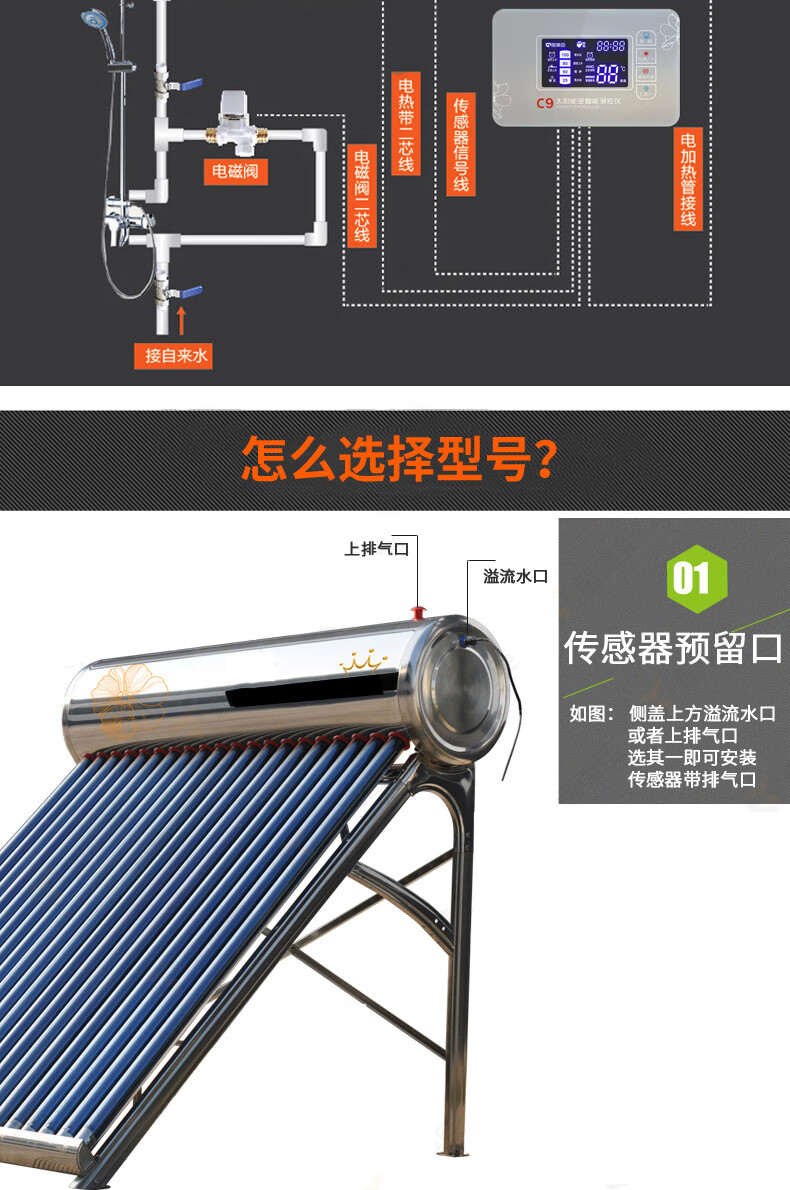 定做太陽能熱水器控制器全自動上水顯示屏全智能測控儀通用型配件儀表