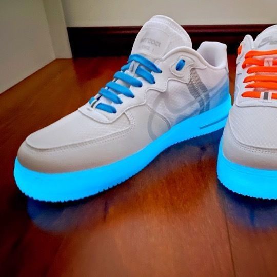 骨白冰蓝空军一号af1夜光3m反光女男鞋秋冬高版本纯原板鞋骨白冰蓝