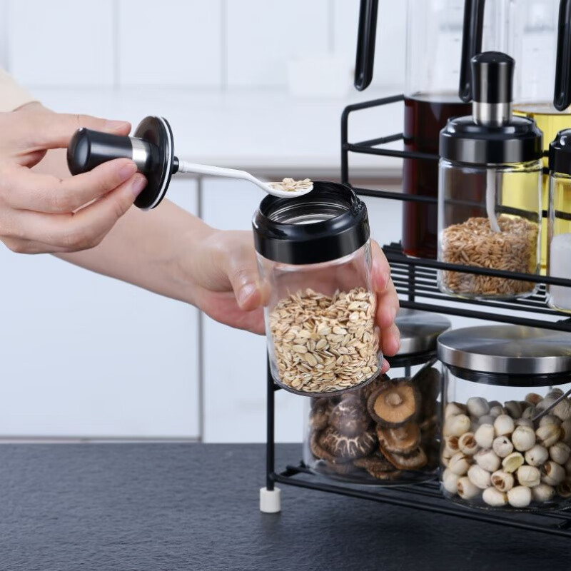 厨房盐味精容器放盐味精的盒子生抽调料瓶盒厨房家用高端置物架调味品