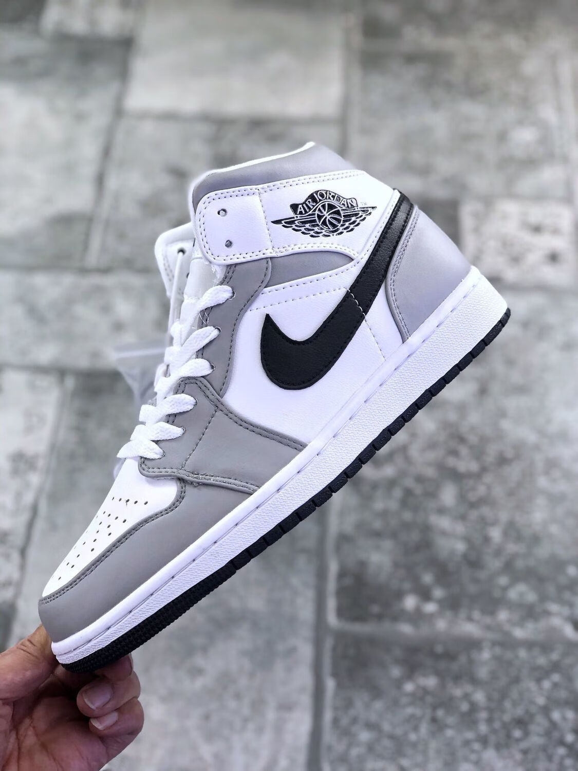 男女同款高帮篮球鞋aj纯原级休闲板鞋运动鞋bq647浅灰色36