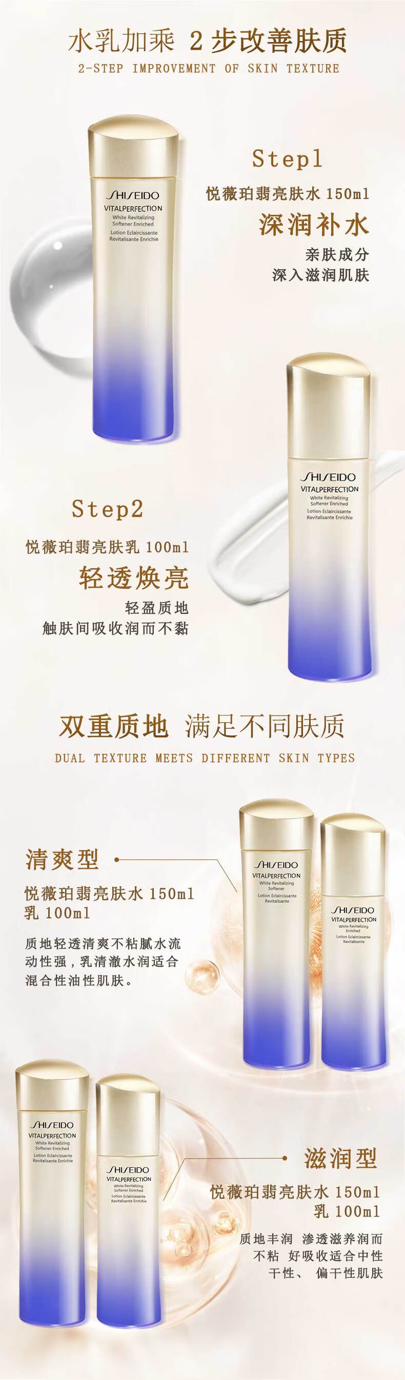 资生堂（Shiseido）悦薇水乳套装清爽滋润 新版珀翡紧颜女士护肤品组合 教师节礼物 资生堂悦薇水乳中样套装