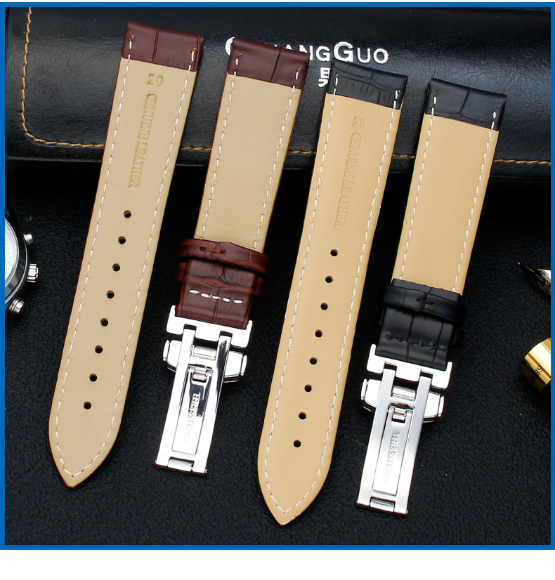 真皮手表带男皮带适配卡西欧mtp13751374118313031370bem506表带黑色