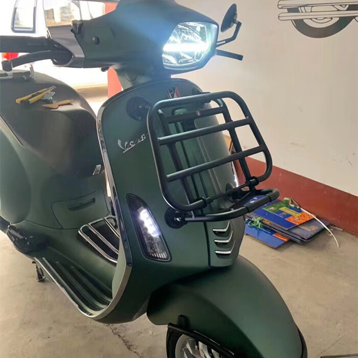 適用維斯帕 vespa150 春天衝刺150 gts300 鍍鉻無損 前貨架 前書包架