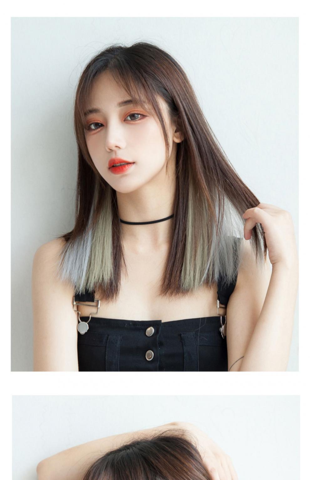 柏依诗挂耳染假发片女彩色一片式长发接发片隐形无痕挑染长直发接发条