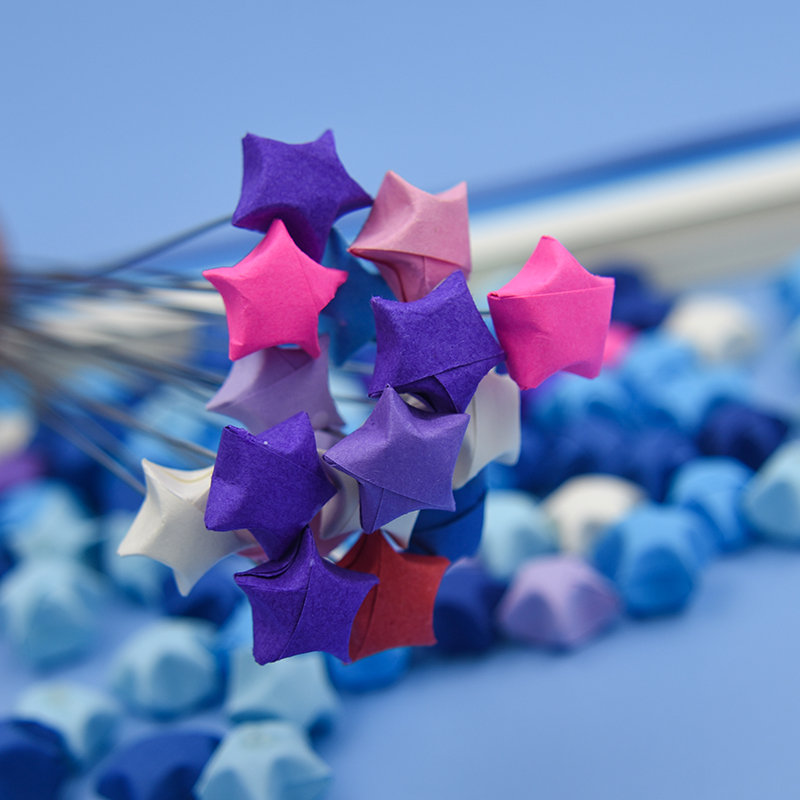 材料包幸运星网红渐变满天星成品折纸圣诞节礼物 520蓝色渐变材料包