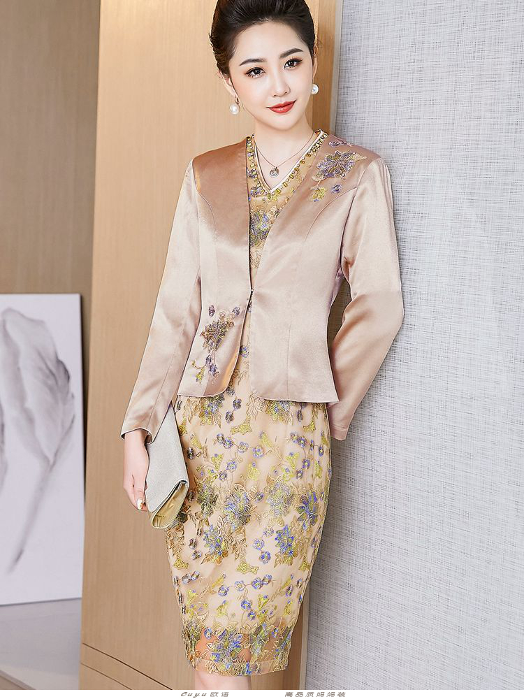 夏天婆婆装婚礼服套裙七月参加结婚礼妈妈装套装夏装喜婆婆婚宴礼服