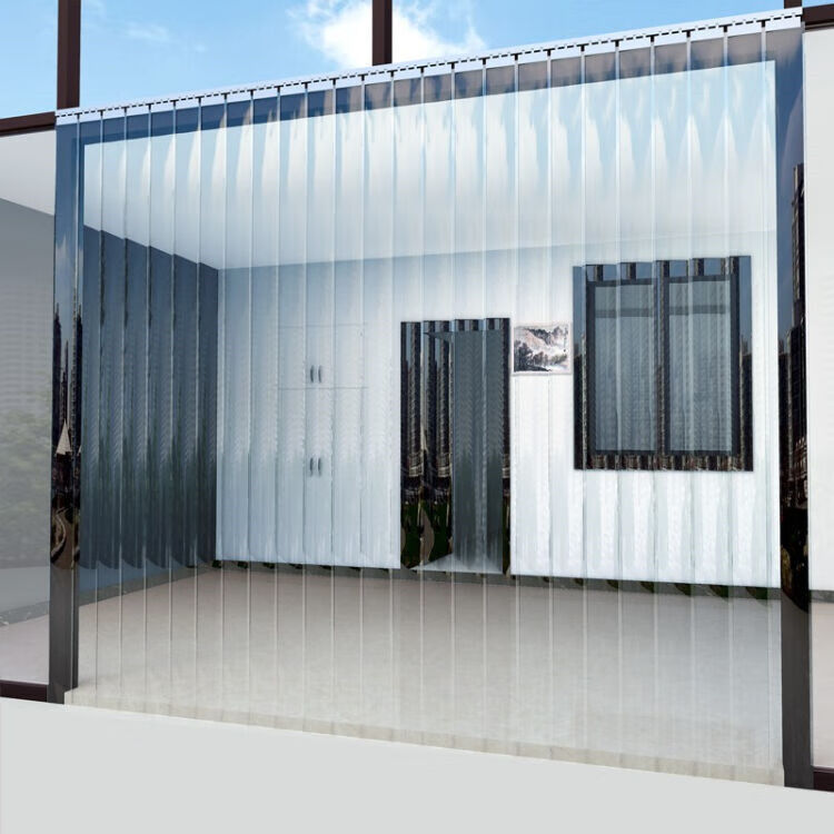 空调透明pvc塑料家用厨房防风挡风隔断皮帘子北极象1米高透明12mm厚