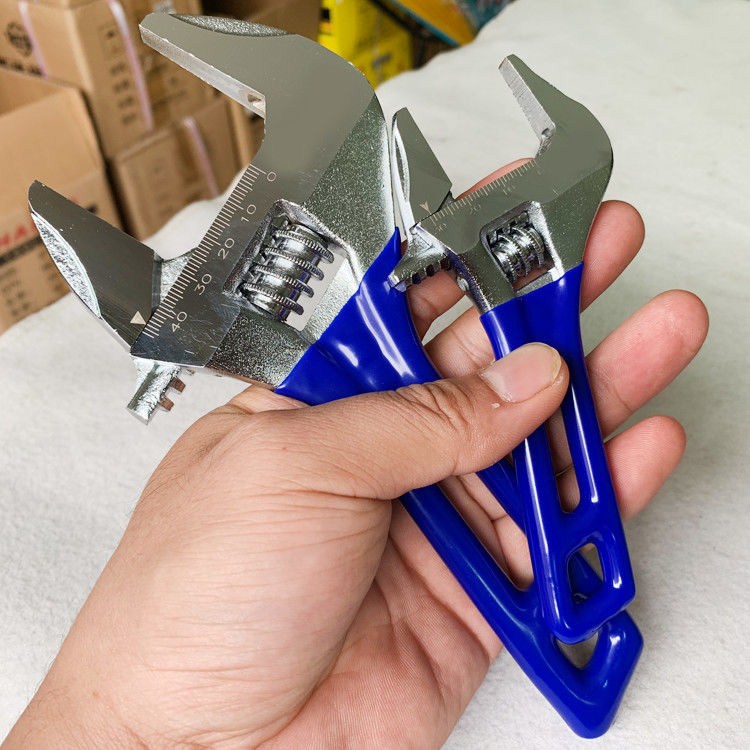 高硬度锻打高碳钢大开口活动扳手6寸8寸10寸12寸可调呆扳手短扳手卫浴