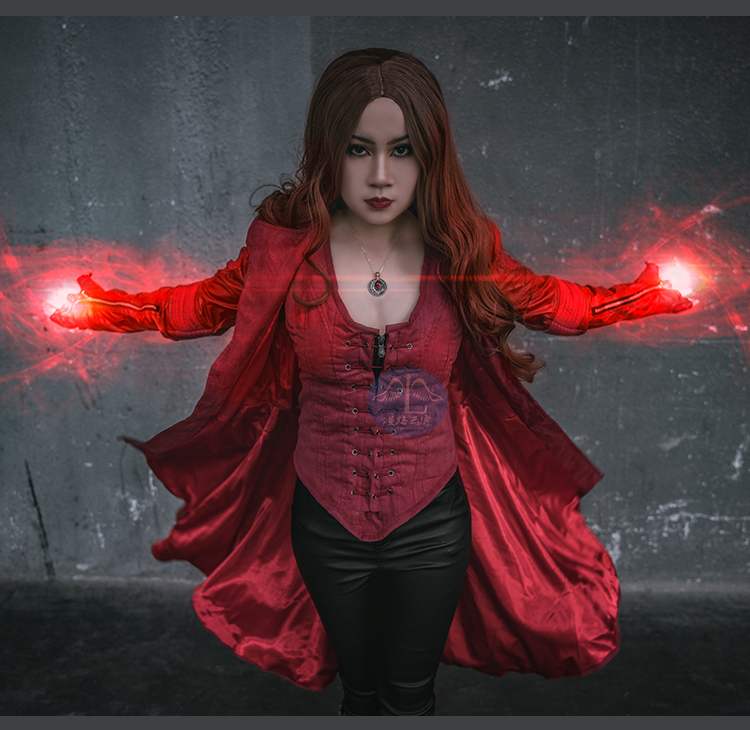 2022新款漫威美国队长3内战绯红女巫co服同款风衣外套cosplay服装衣服