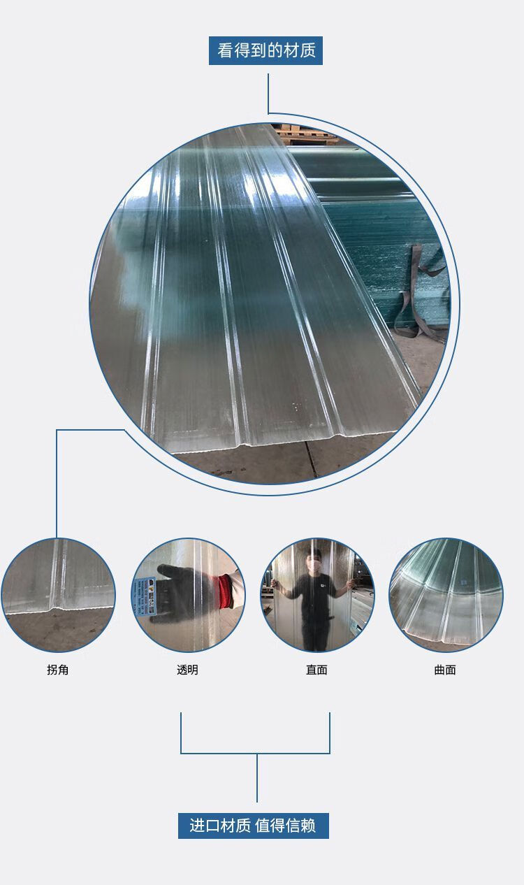 石棉瓦透明瓦采光瓦frp采光板屋顶瓦树脂瓦石棉瓦亮瓦阳光瓦雨棚瓦楞