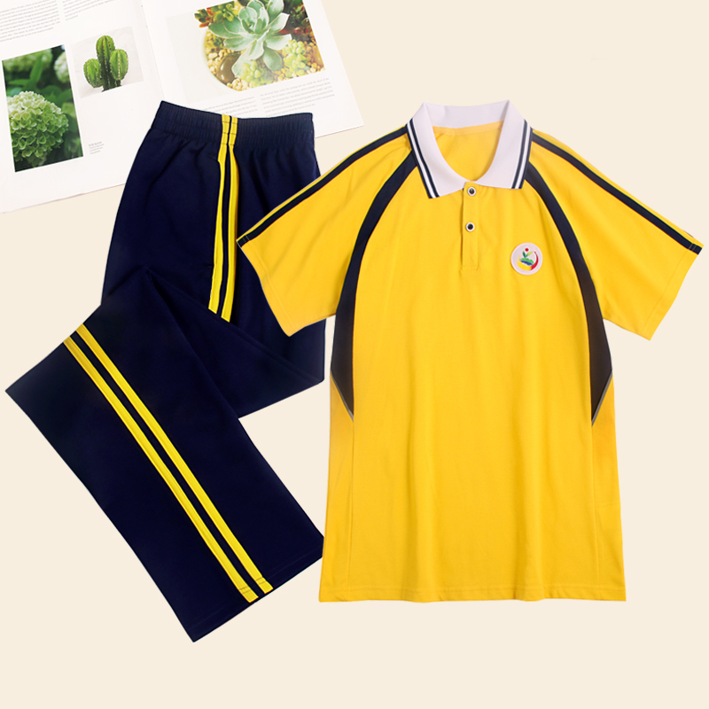 惠州市惠城区中学生校服短袖夏装运动装 黄色1 上衣 160cm【图片 价格