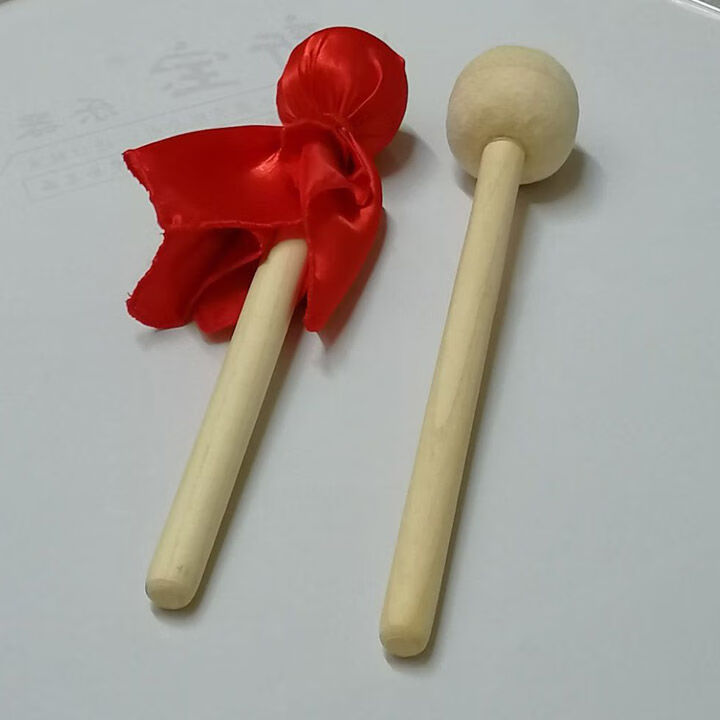 大军鼓鼓棒鼓锤木质手柄羊毛毡头鼓锤军鼓槌大鼓棍棒大队鼓棒鼓锤 羊