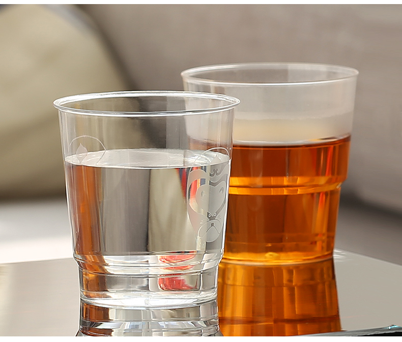 惢琪 太空杯 一次性金五缘航空杯一次性杯子太空杯水杯加厚硬质塑料杯