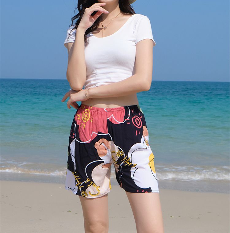 夏天女士外穿大裤衩睡裤女夏棉绸绵绸居家短裤宽松棉薄款棉大裤衩大码