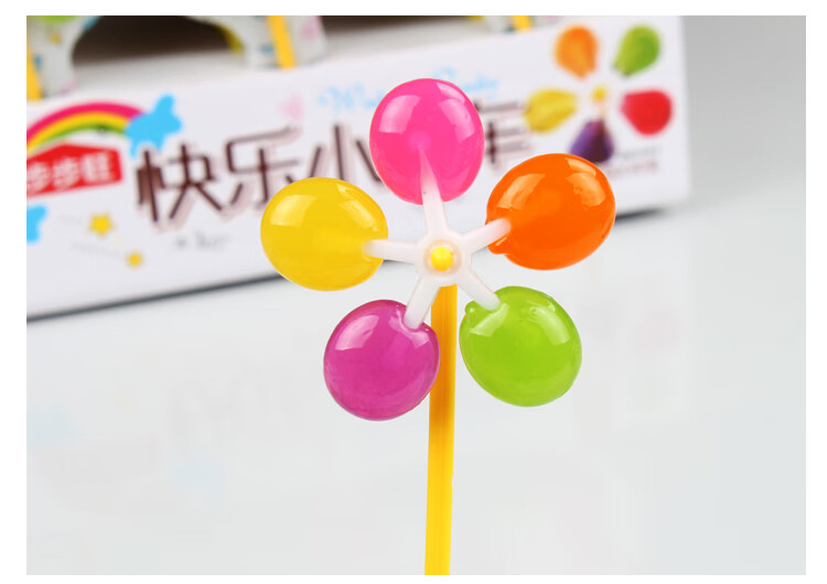 创意儿童七彩旋转风车棒棒糖彩虹水果味硬质糖果奖励学生零食整盒24支