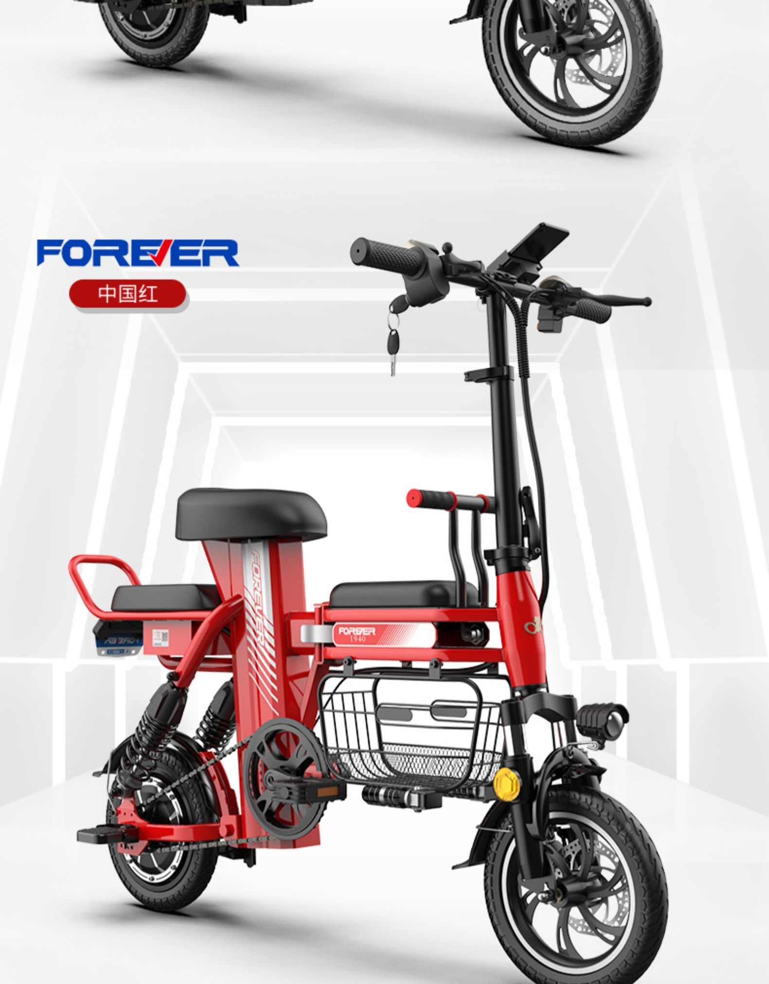 电动自行车子折叠迷你电动车小型锂电池轻便代步助力电瓶车粉红色48v