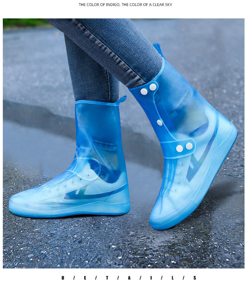 雨鞋套防水防滑鞋套男女中高筒水鞋加厚耐磨底脚套学生户外雨靴套一体