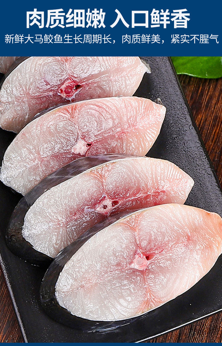 袋装湛江大马鲛鱼新鲜冷冻淡盐一夜埕马鲛深海鲅鱼中段马鲛鱼片马鲛鱼