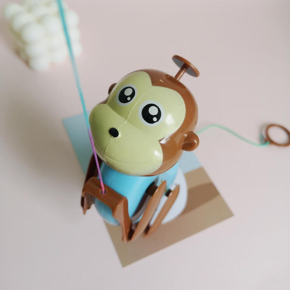 翻滚猴子玩具 趣味会爬绳小猴子翻滚爬杆拉绳爬树宝宝网红儿童男孩