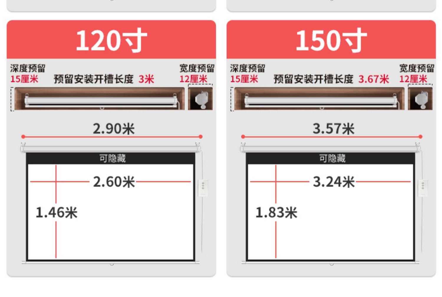 dioedf小米投影幕布电动遥控升降卧室家用投影仪屏幕布白幕贴墙100