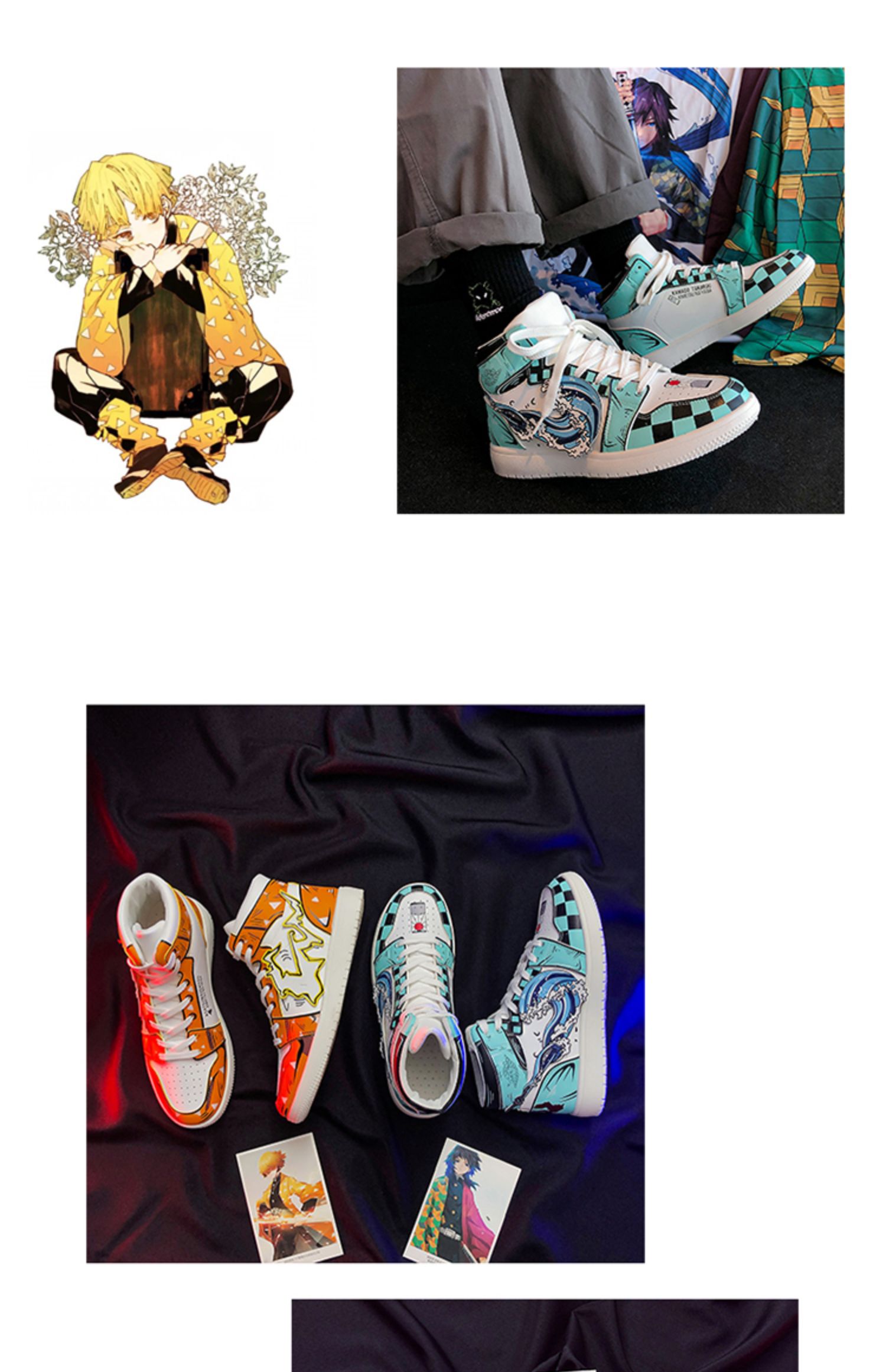 动漫联名aj空军一号高帮板鞋2022新款鞋子男潮流百搭鬼灭之刃潮鞋