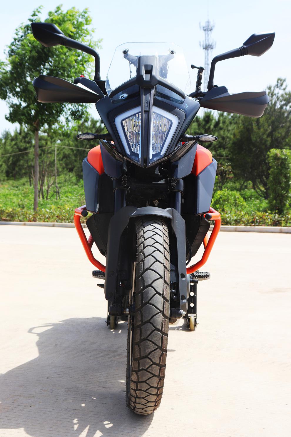 适配新款ktm390adv摩托车铝合金三箱边箱尾箱保护杠保险杠改装银色护