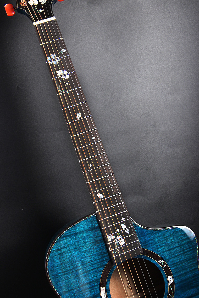 专业高端哑光亮光单板guitar吉他41寸云杉面虎纹枫木搽色民谣乐器