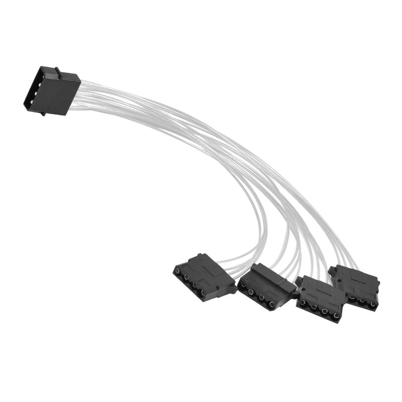 电脑电源大4pin一分四 1分4 一转四 风扇4pin转接线d口一分四 黑色