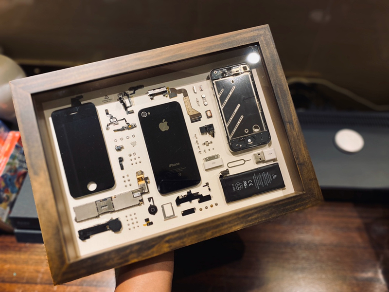 洺帆手机拆解装裱iphone手机拆机装裱相框实木手作框立体框标本框拆解