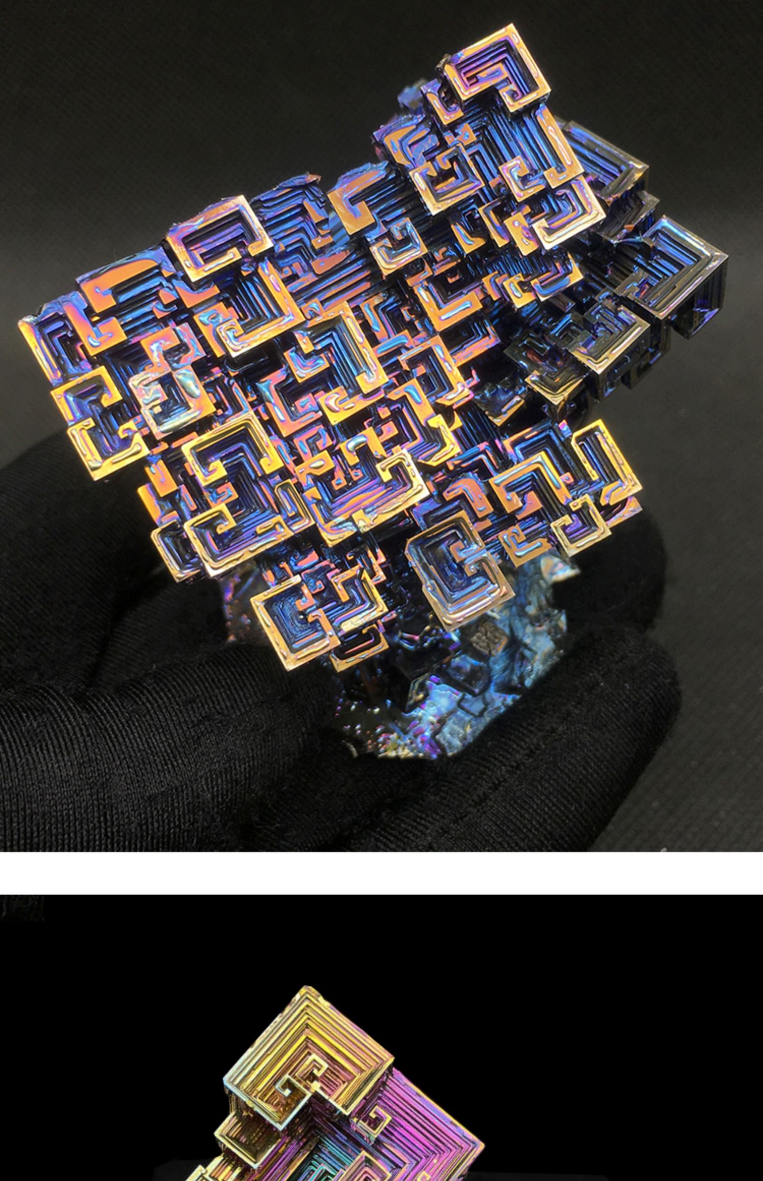 铋晶体金属结晶化学元素矿石标本原石创意礼物全新饰品摆件浅棕色x