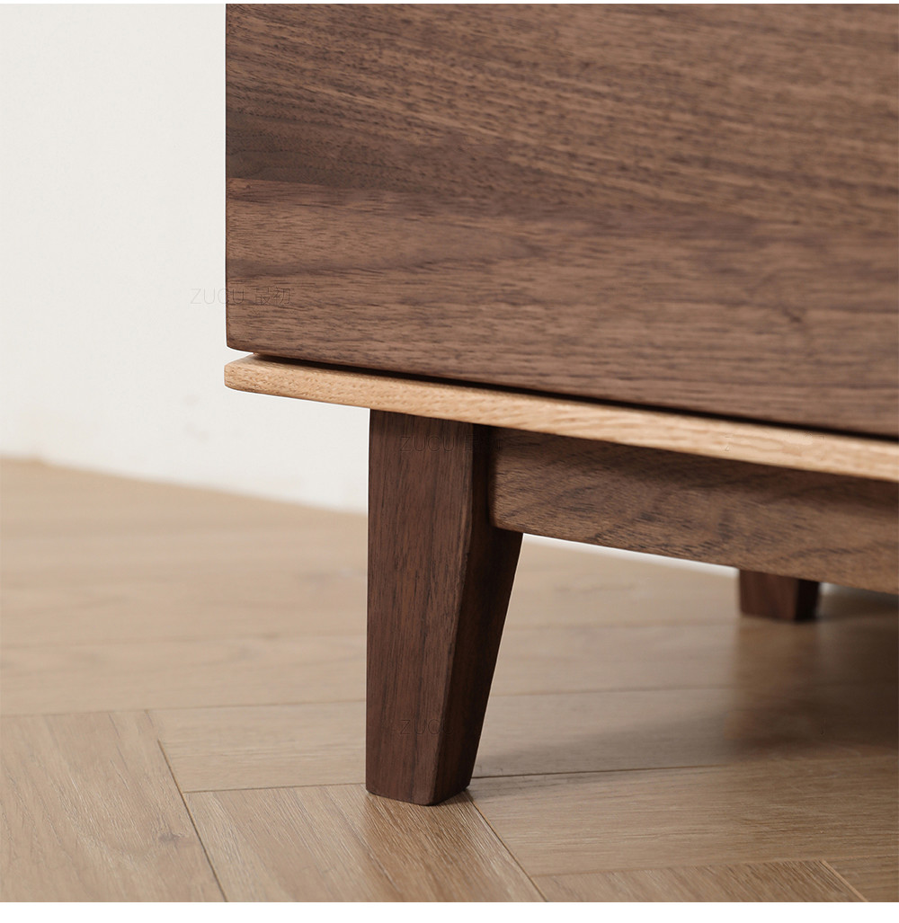 及木森品实木电视柜北欧日式黑胡桃橡木电视机柜纯实木简约客厅视听柜