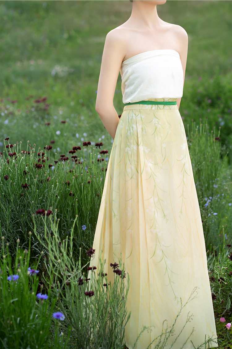 遇萤明制汉服女绿色绣花圆领衫弓袋袖日常春夏秋款高颜值 马面裙(工期