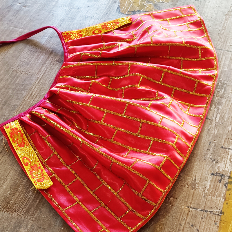 地藏袈裟菩萨披风刺绣佛像披袍斗篷披肩佛衣20/30/40/50厘米红黄 红色